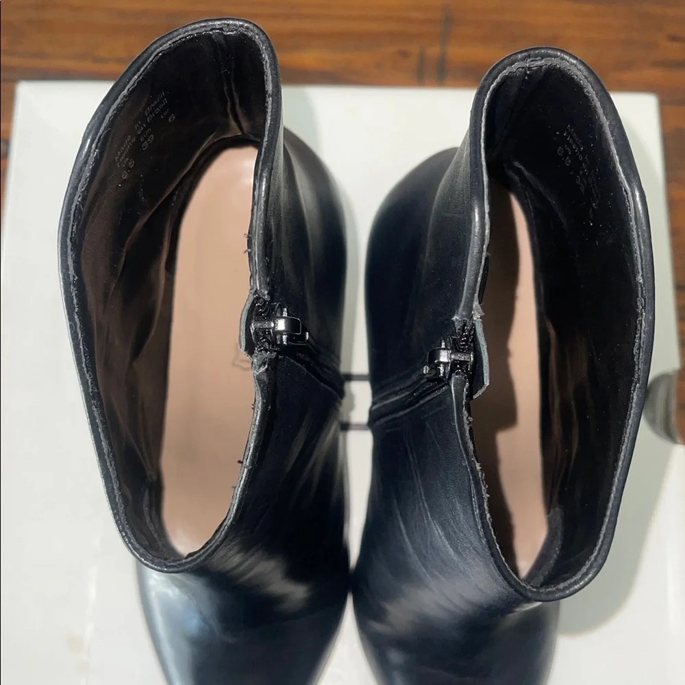 ALDO MYRONA BOOTS Black Leather Pointed Tor Side Zipper Stiletto Heel Size 8.5 - Picture 11 of 16